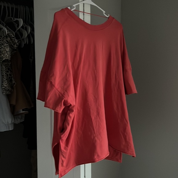 Free People Movement Red Oversized Lounge Top, NWOT - Picture 2 of 6